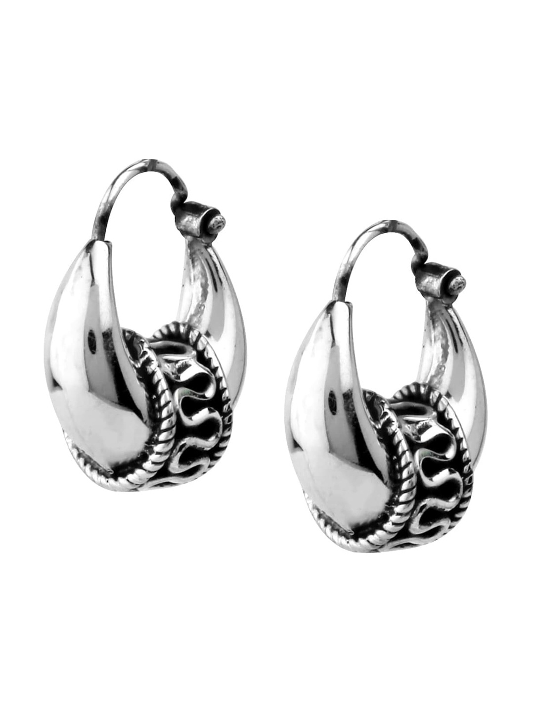 

Abhooshan Contemporary Hoop Earrings, Silver