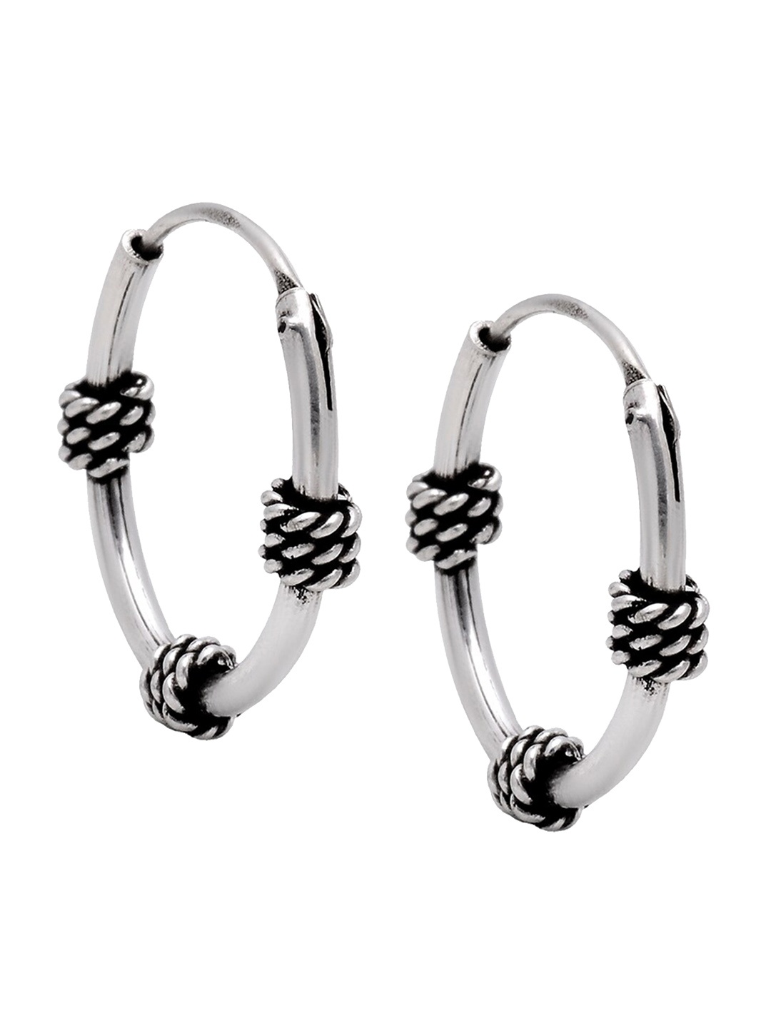 

Abhooshan Contemporary Hoop Earrings, Silver