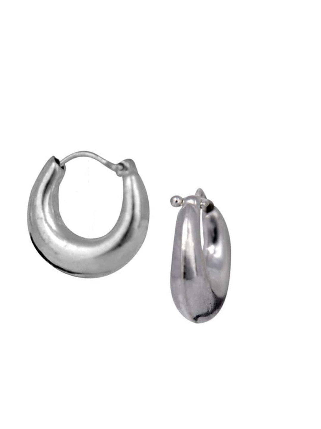 

Abhooshan 92.5 Sterling Silver Contemporary Hoop Earrings