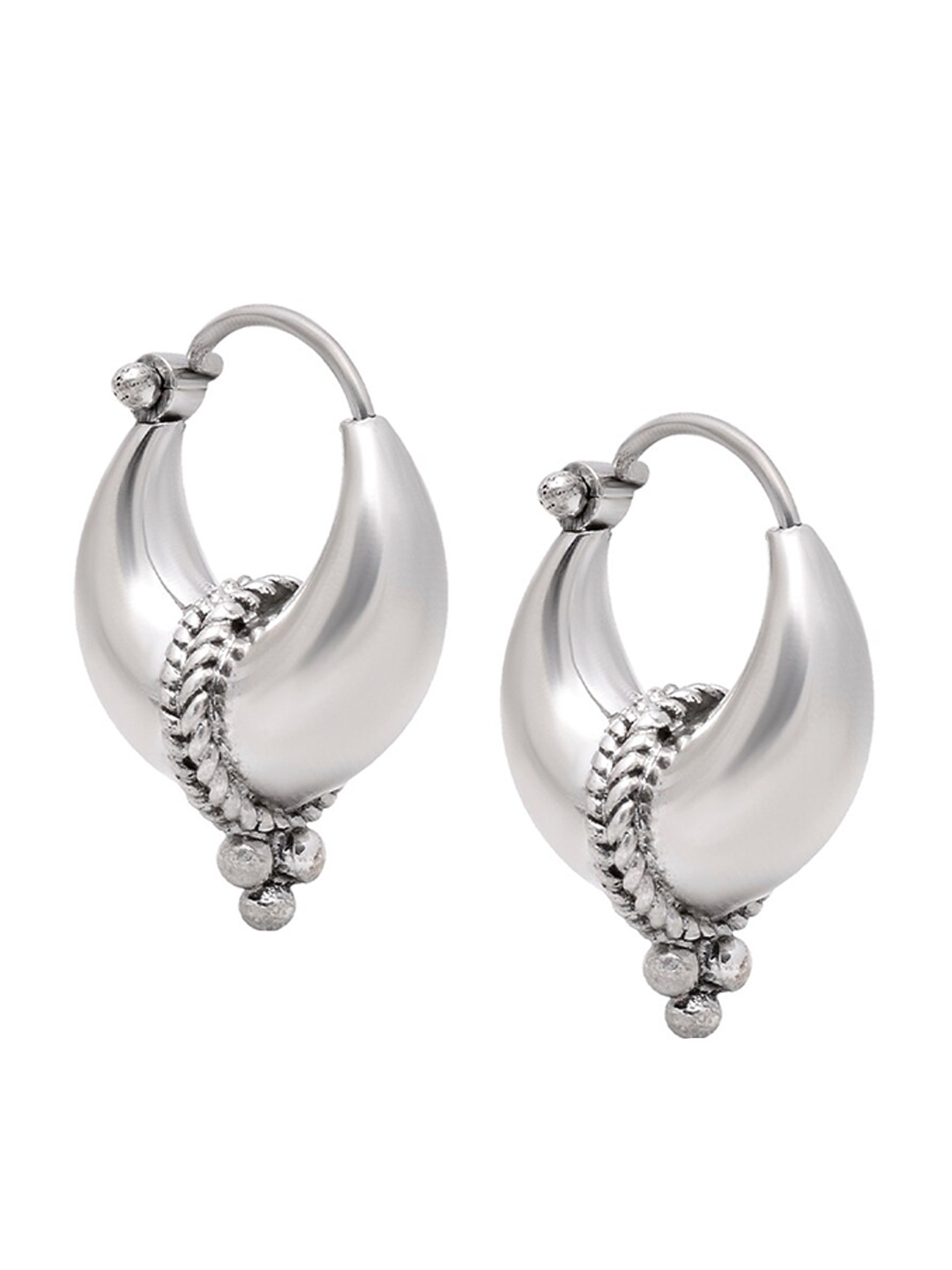 

Abhooshan 92.5 Sterling Silver Contemporary Hoop Earrings