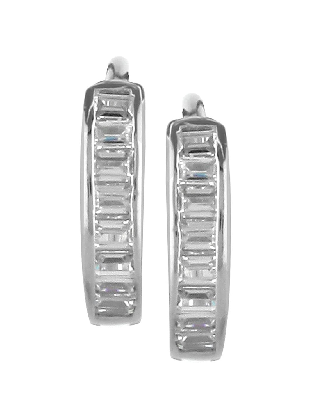 

Abhooshan Rhodium Plated Sterling Silver Hoop Earrings