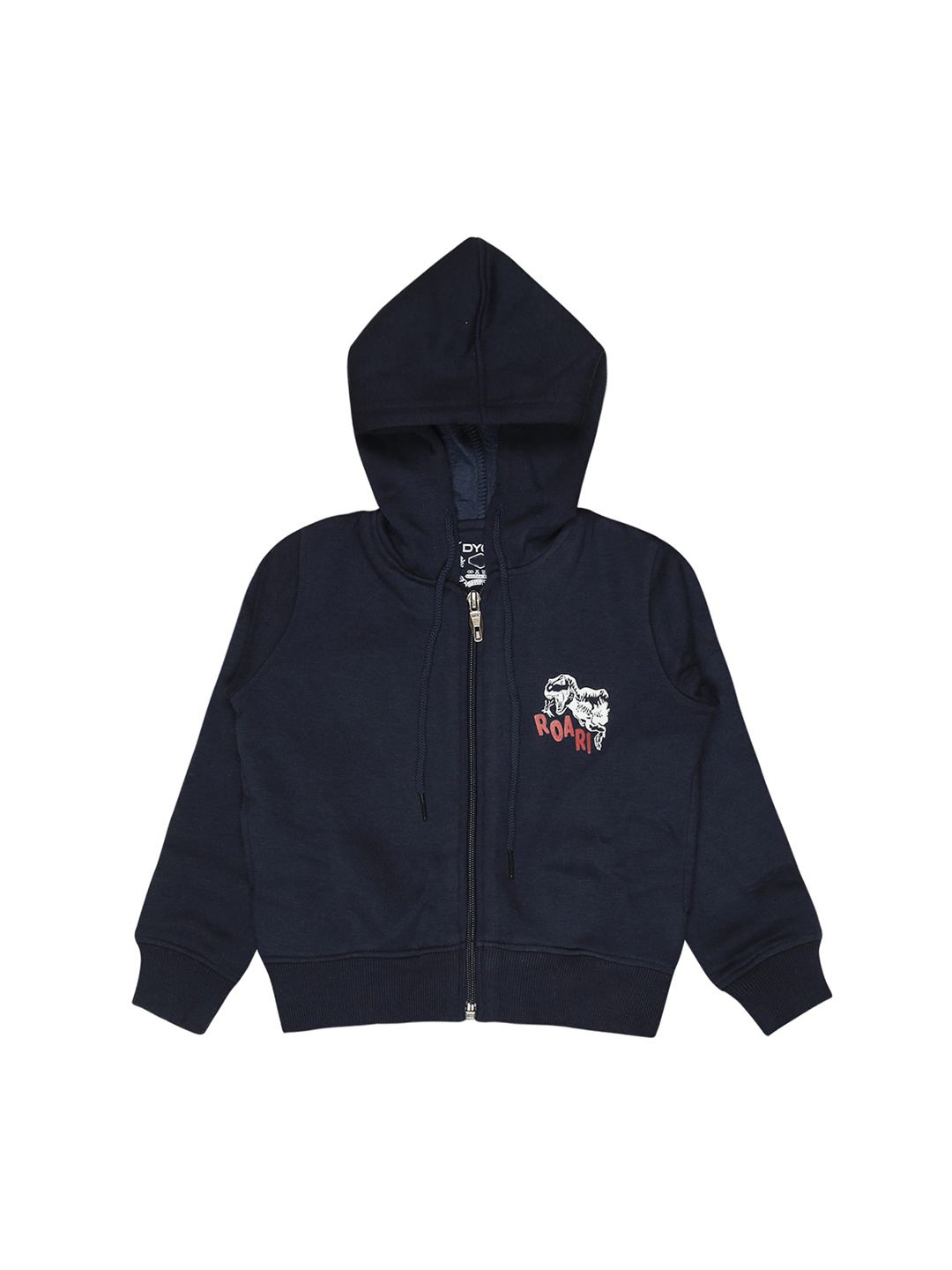 

DYCA Boys Typography Printed Hooded Long Sleeves Fleece Bomber Jacket, Navy blue