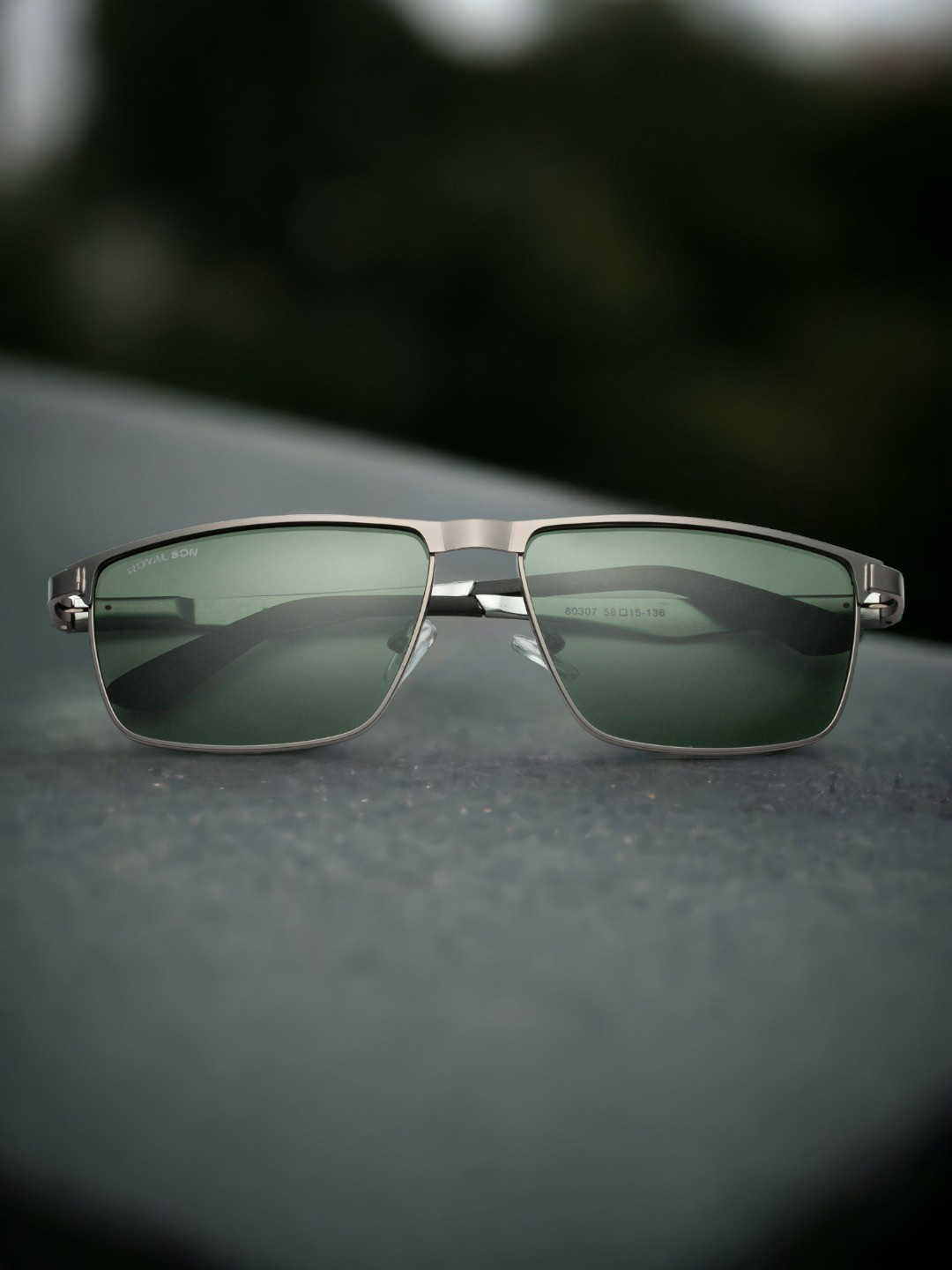 

ROYAL SON Unisex Square Sunglasses with Polarised and UV Protected Lens CHI00162-C3, Green
