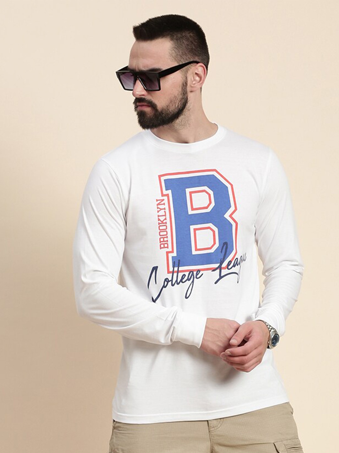 

DILLINGER Typography Printed Round Neck Cotton Regular T-shirt, White