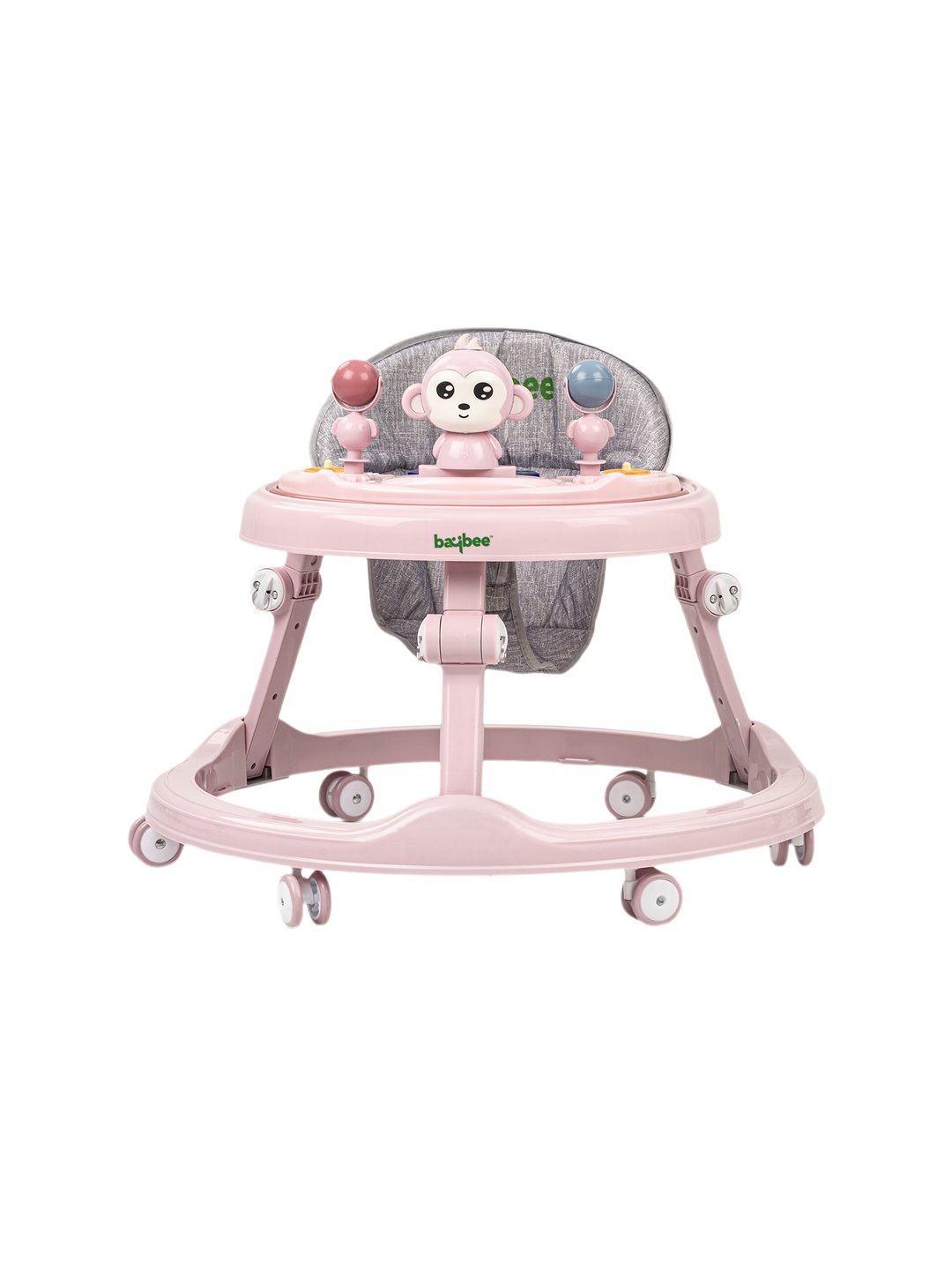 

BAYBEE Drono Baby Round Walker with 4 Seat, Pink