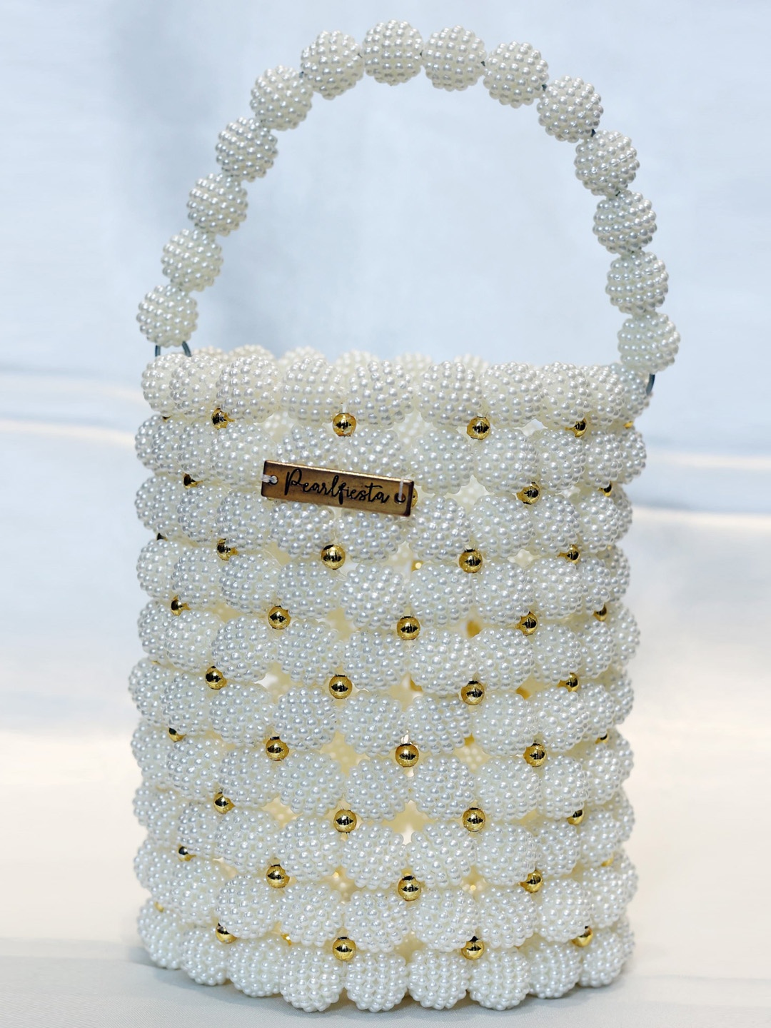 

Pearlfiesta Textured Structured Sling Bag, Cream