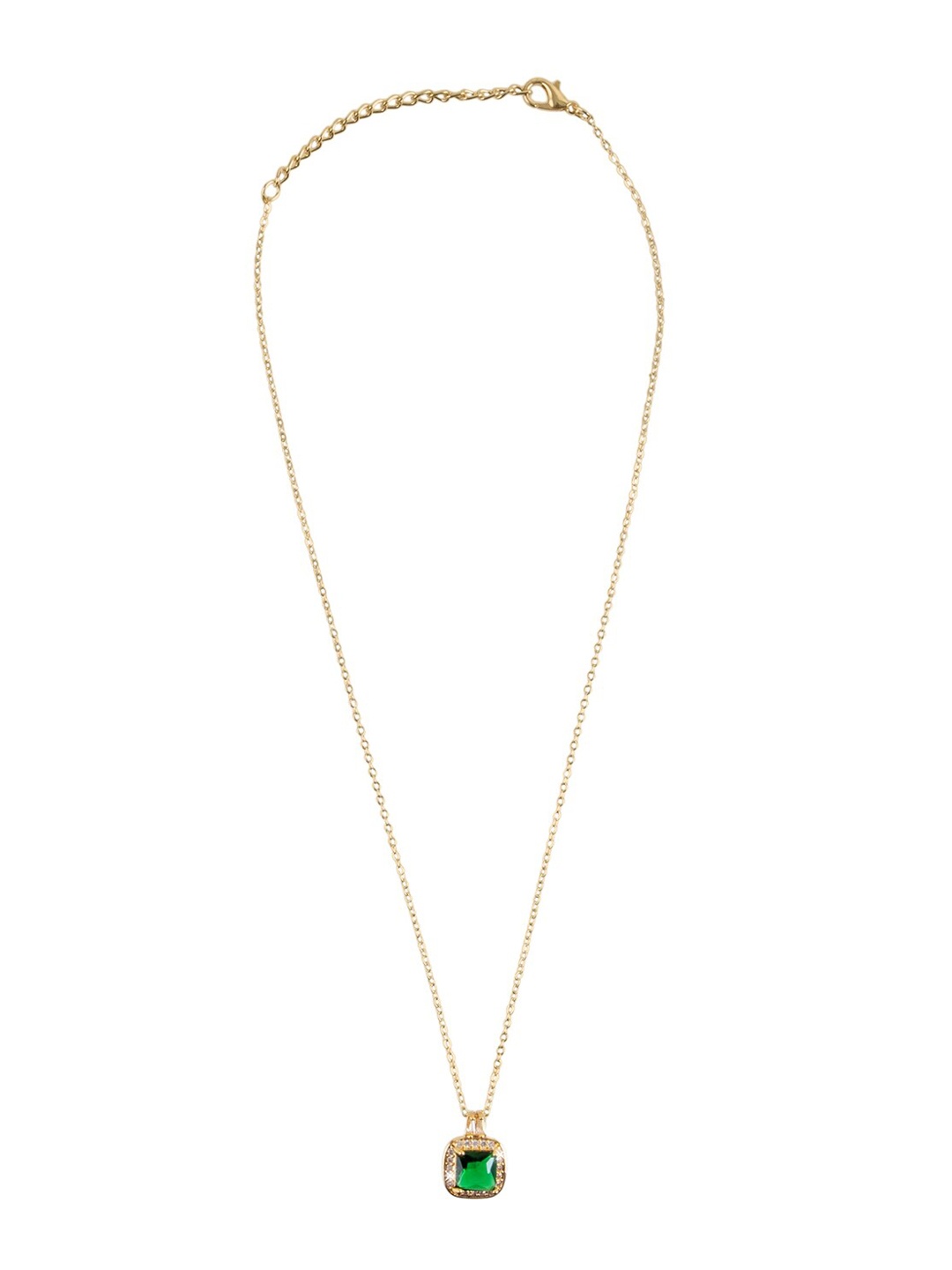 

Shining Jewel - By Shivansh Gold-Plated Crystal Studded Pendant Chain