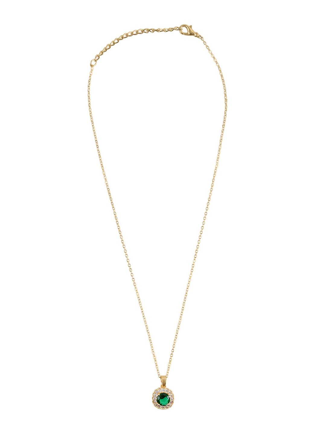

Shining Jewel - By Shivansh Gold-Plated Crystal Studded Pendant Chain