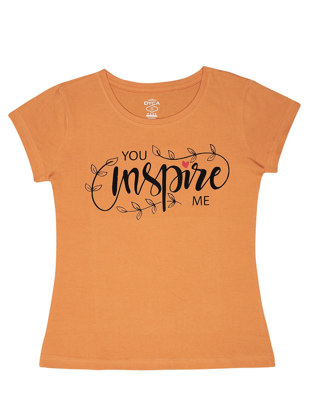 

DYCA Typography Printed Cotton T-shirt, Peach