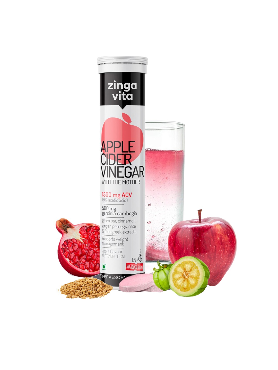 

Zingavita Triple Strength Apple Cider Vinegar Tablets - 15 Tablets, White