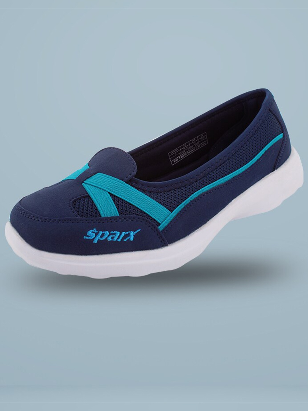 

Sparx Women Textured Comfort Insole Contrast Sole Slip-On Sneakers, Blue