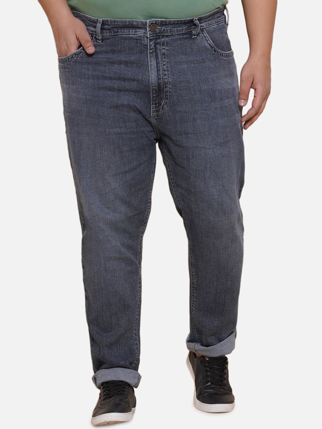 

John Pride Men Heavy Fade Clean Look Pure Cotton Jeans, Blue