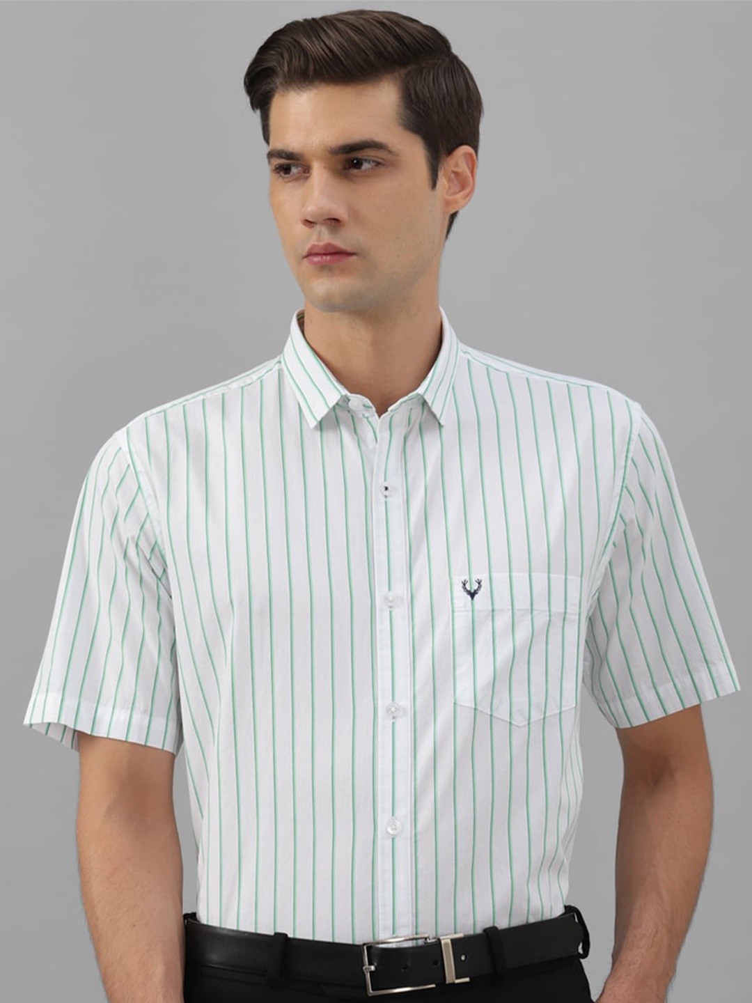 

Allen Solly Striped Slim Fit Cotton Formal Shirt, White