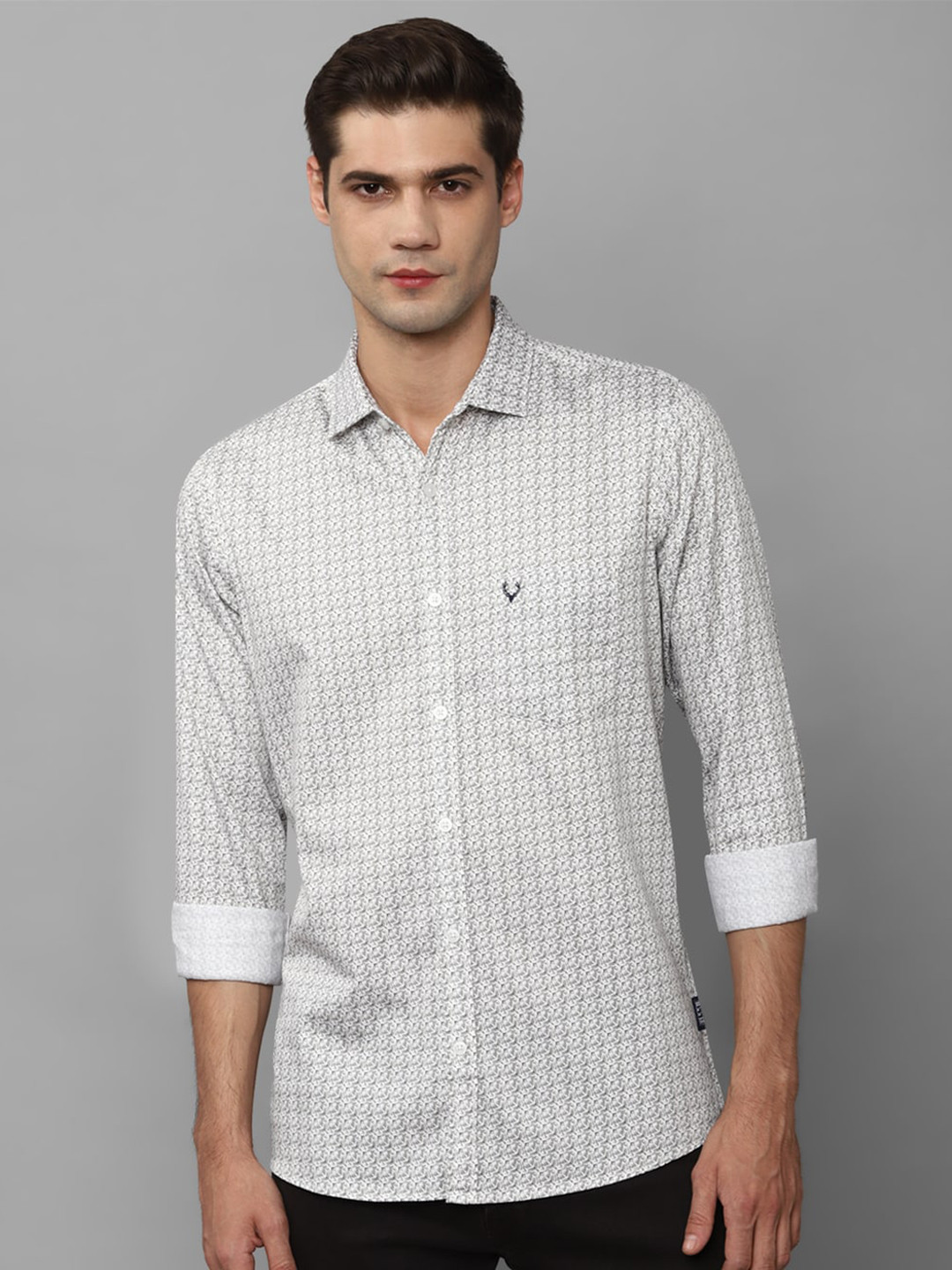 

Allen Solly Abstract Printed Cotton Casual Shirt, Grey