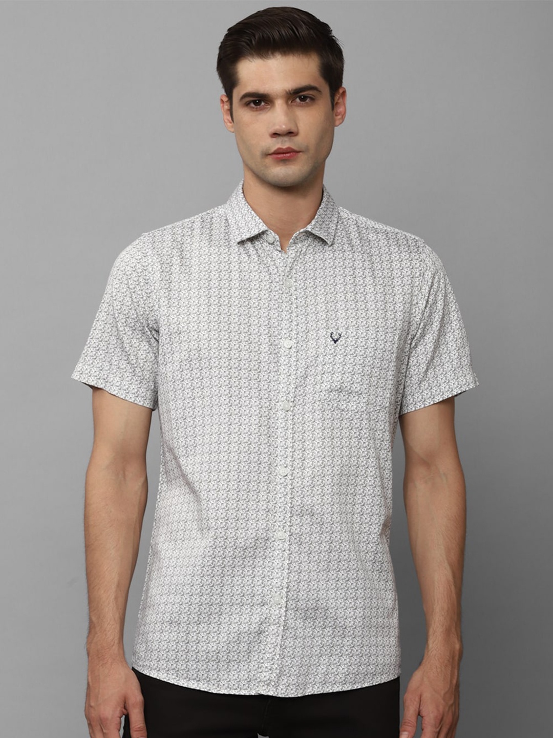 

Allen Solly Micro Ditsy Printed Pure Cotton Casual Shirt, Grey