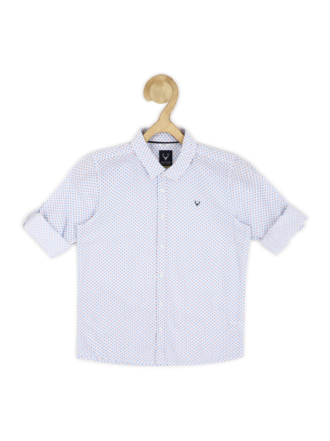 

Allen Solly Junior Boys Slim Fit Micro Ditsy Printed Pure Cotton Casual Shirt, White