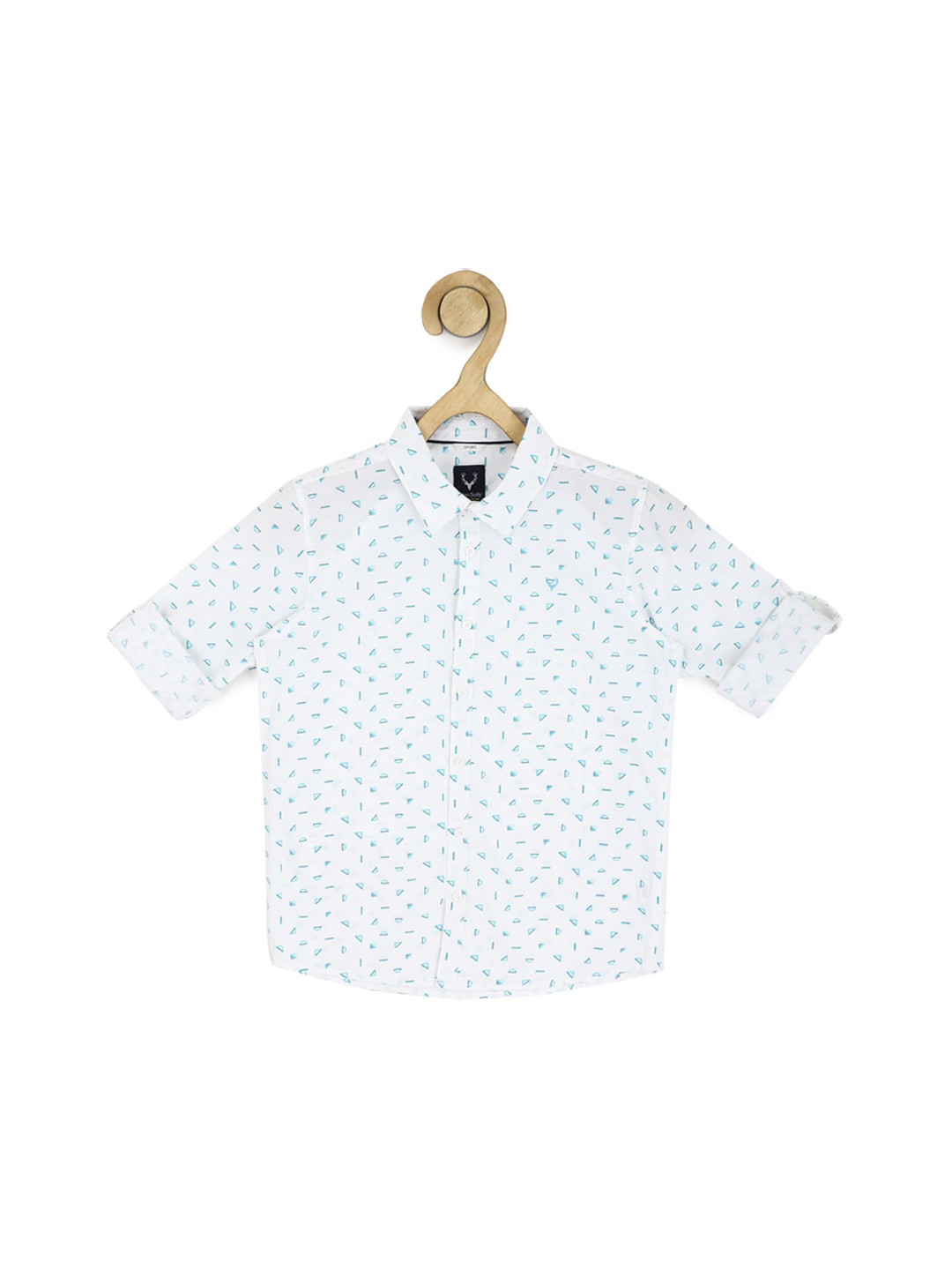 

Allen Solly Junior Boys Slim Fit Micro Ditsy Printed Pure Cotton Casual Shirt, White