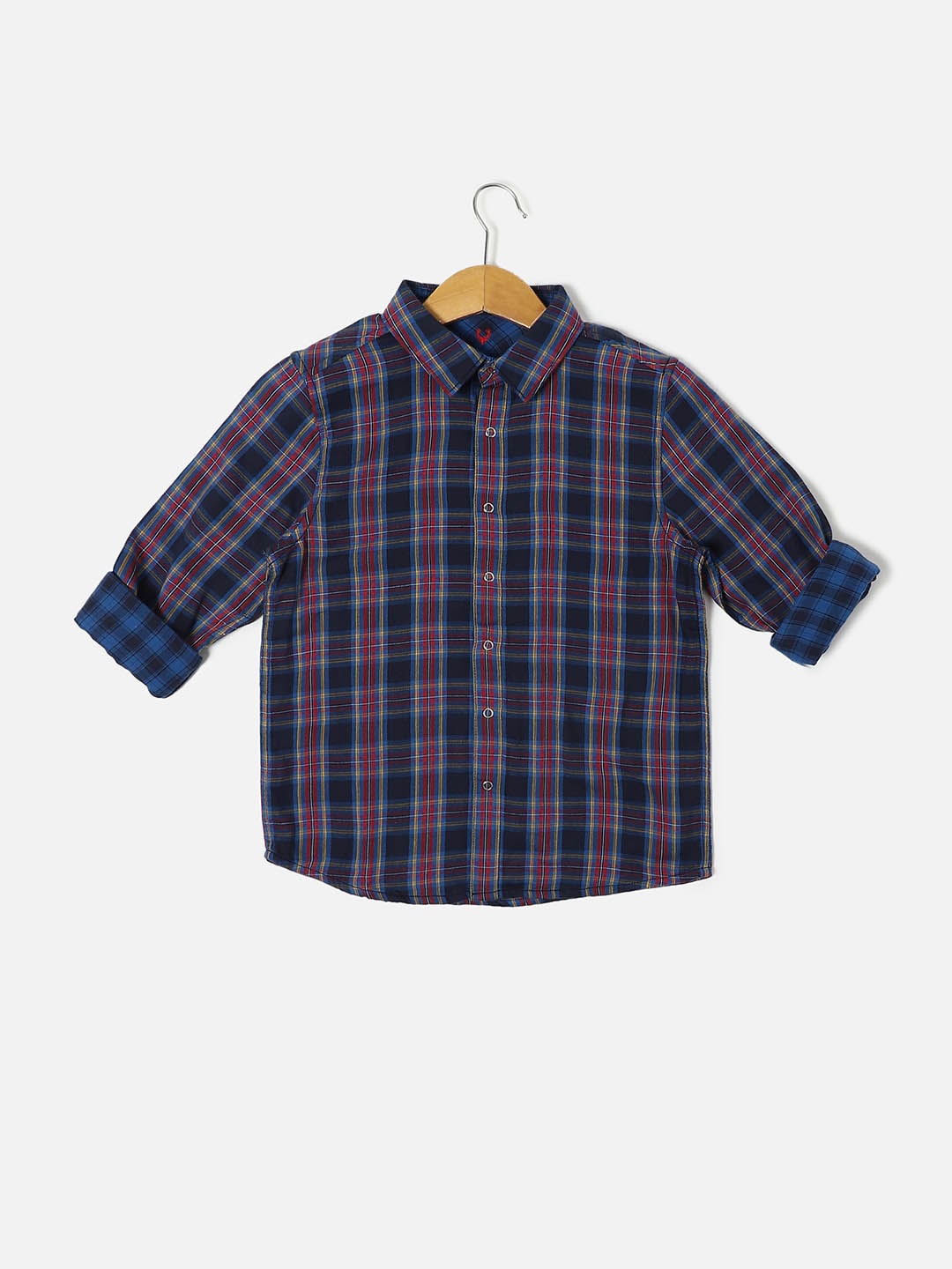 

Allen Solly Junior Boys Tartan Checked Pure Cotton Casual Shirt, Blue