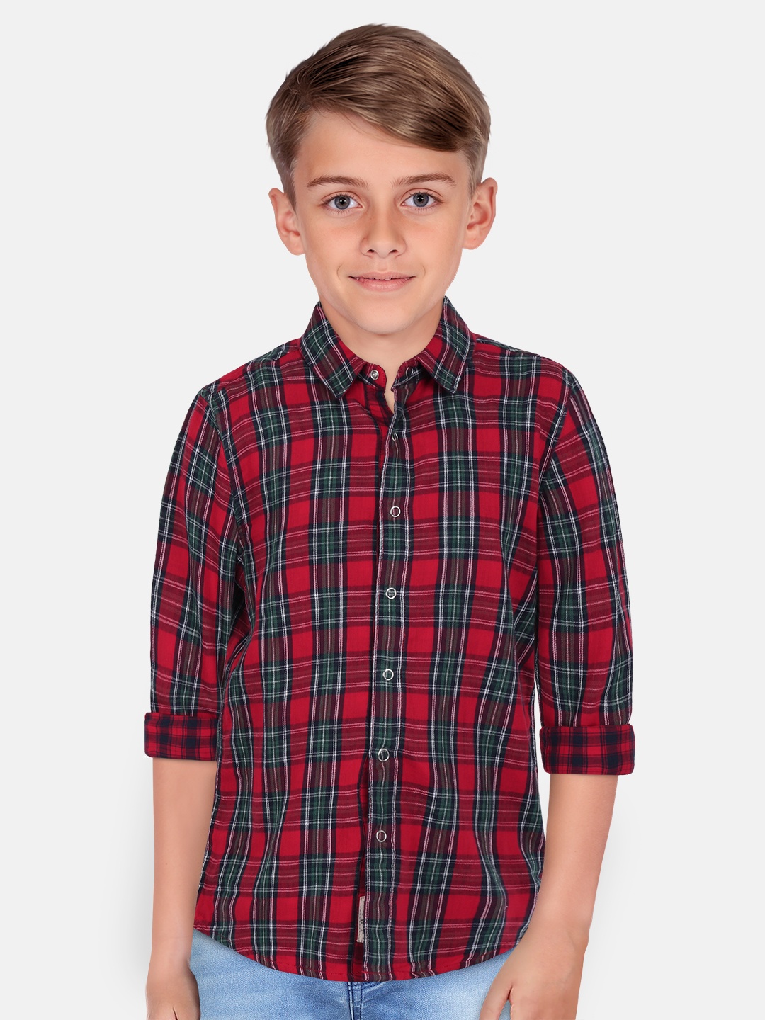 

Allen Solly Junior Boys Checked Pure Cotton Casual Shirt, Red