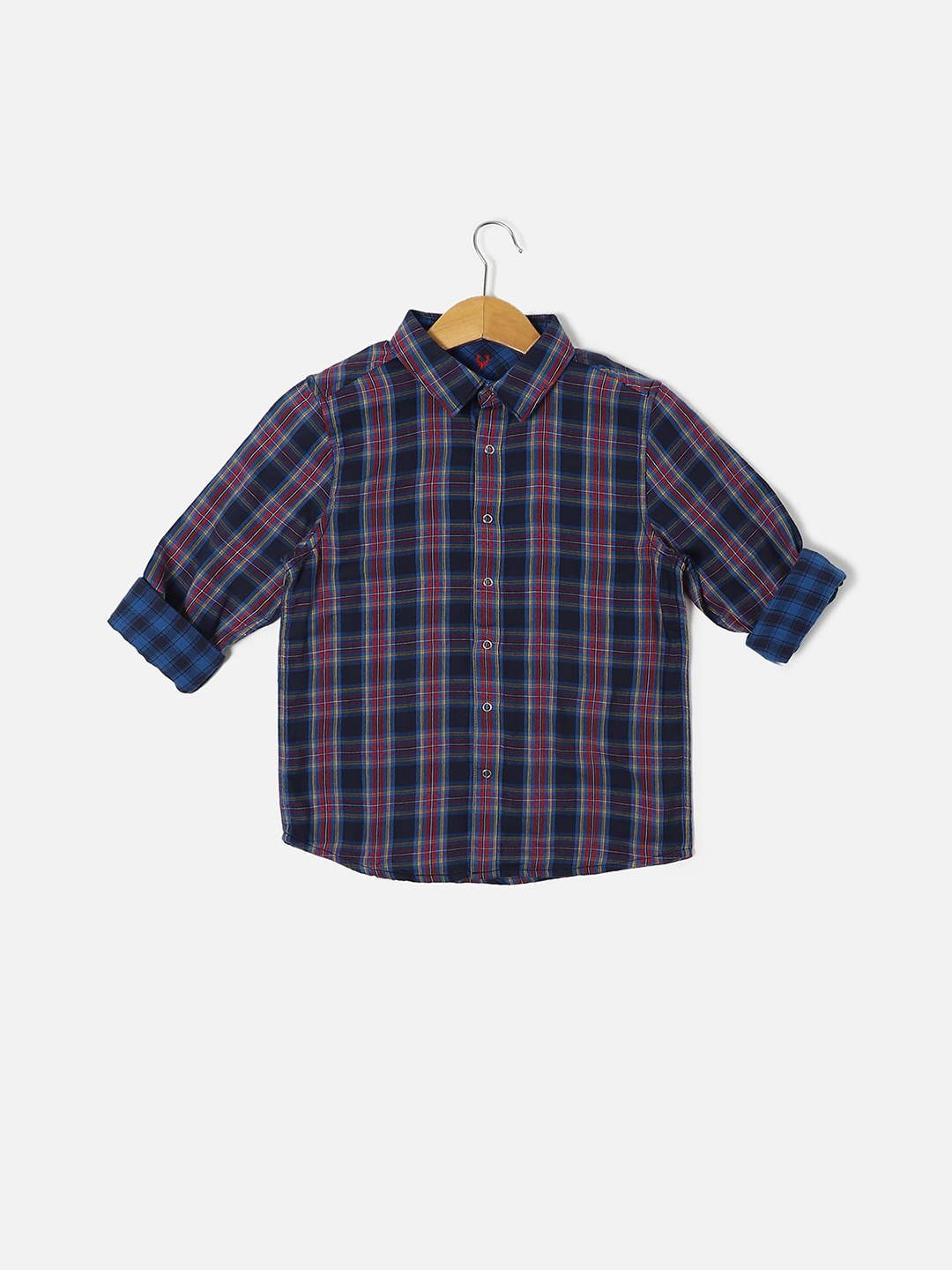 

Allen Solly Junior Boys Tartan Checked Cotton Opaque Casual Shirt, Navy blue