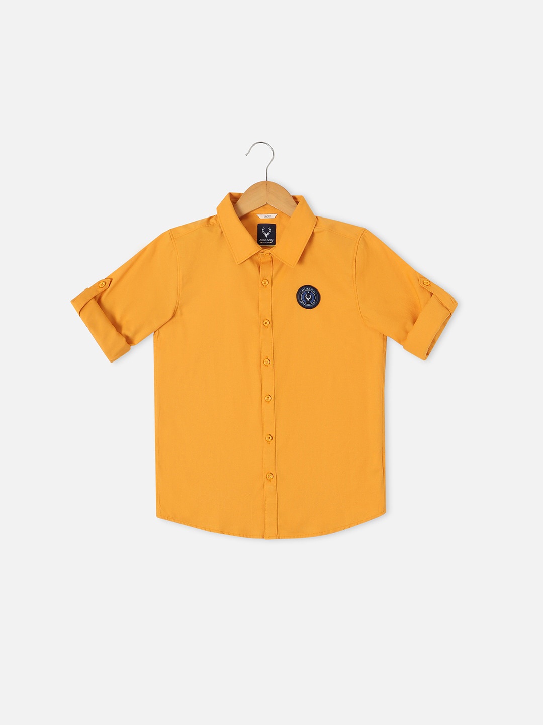 

Allen Solly Junior Boys Slim Fit Roll-Up Sleeves Casual Shirt, Orange