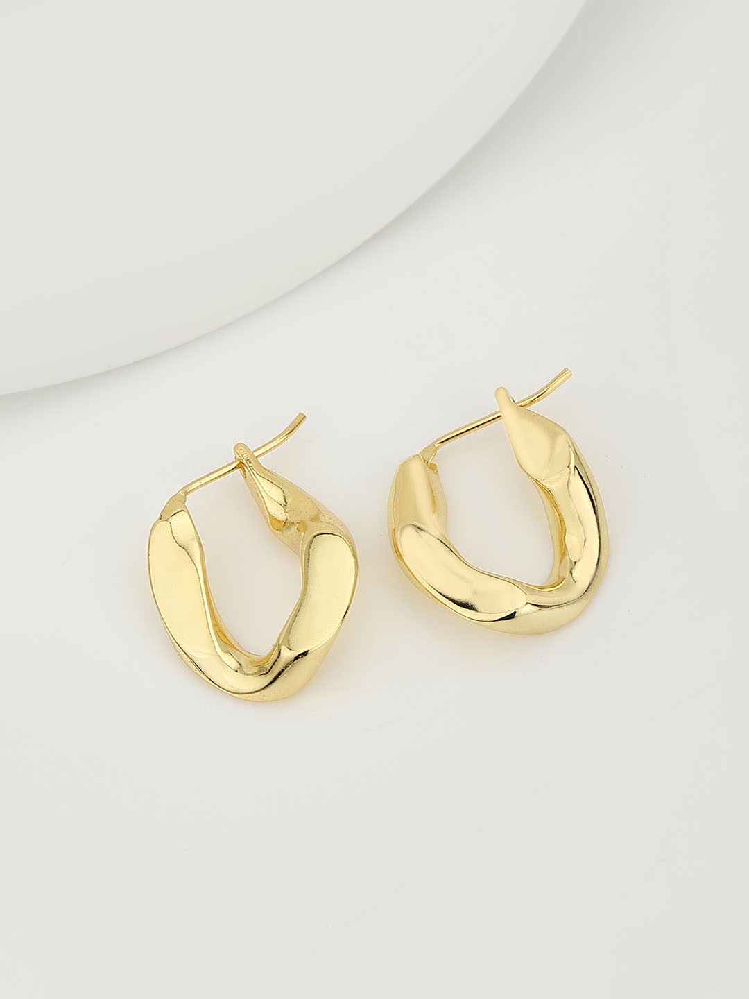 

Carlton London Gold-Plated Contemporary Hoop Earrings