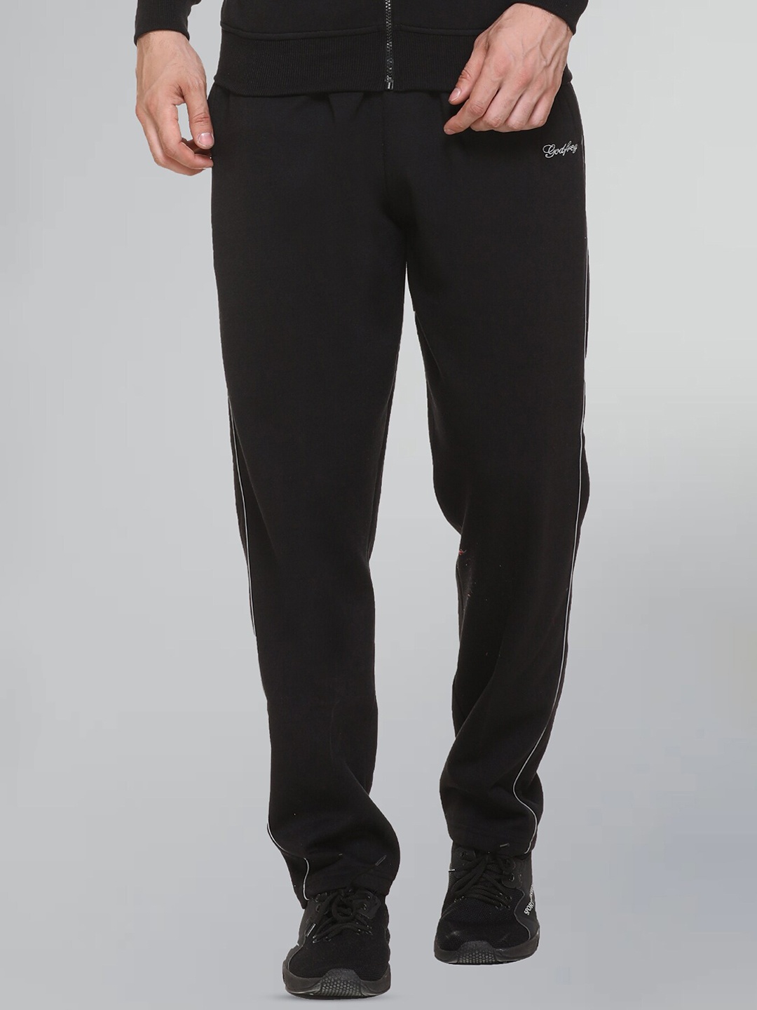 

GODFREY Men Anti-Odour Cotton Sports Track Pant, Black