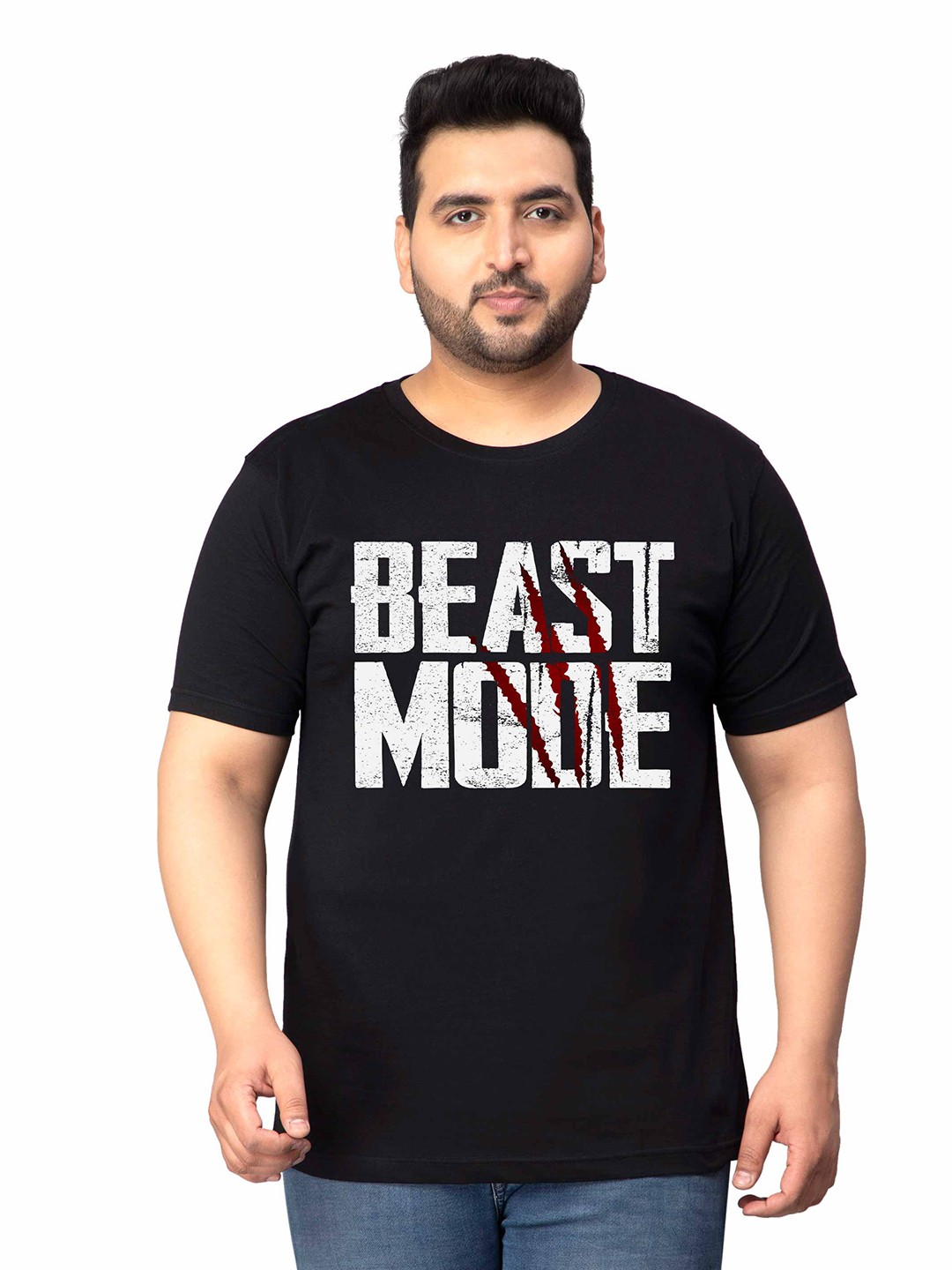 

Toodle Plus Plus Size Typography Printed Cotton T Shirt, Black