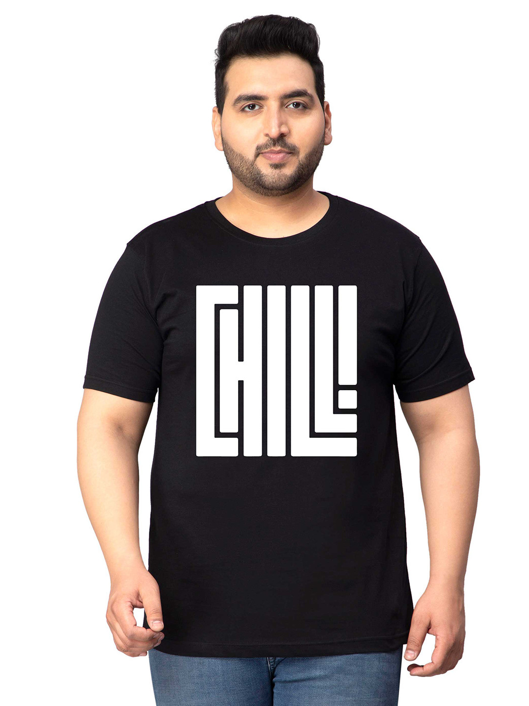 

Toodle Plus Plus Size Typography Printed Cotton T Shirt, Black