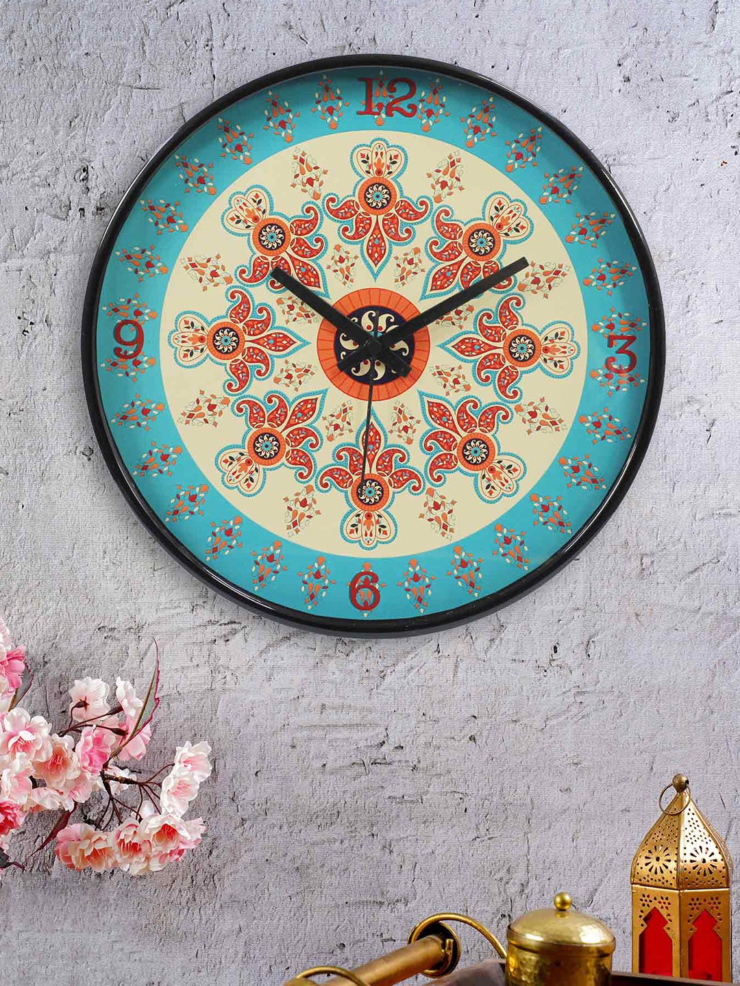 

KOLOROBIA Blue & Red Printed Contemporary Wall Clock