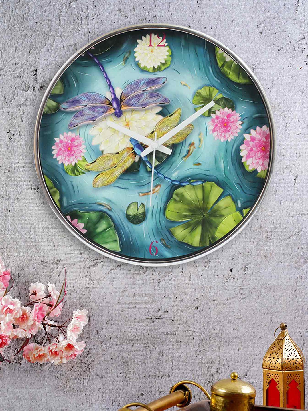

KOLOROBIA Blue & Green Printed Contemporary Wall Clock