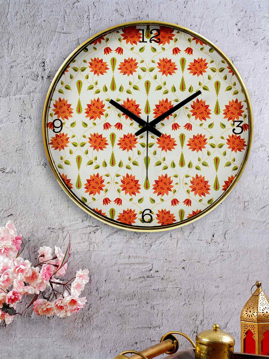 

KOLOROBIA White & Red Printed Contemporary Wall Clock