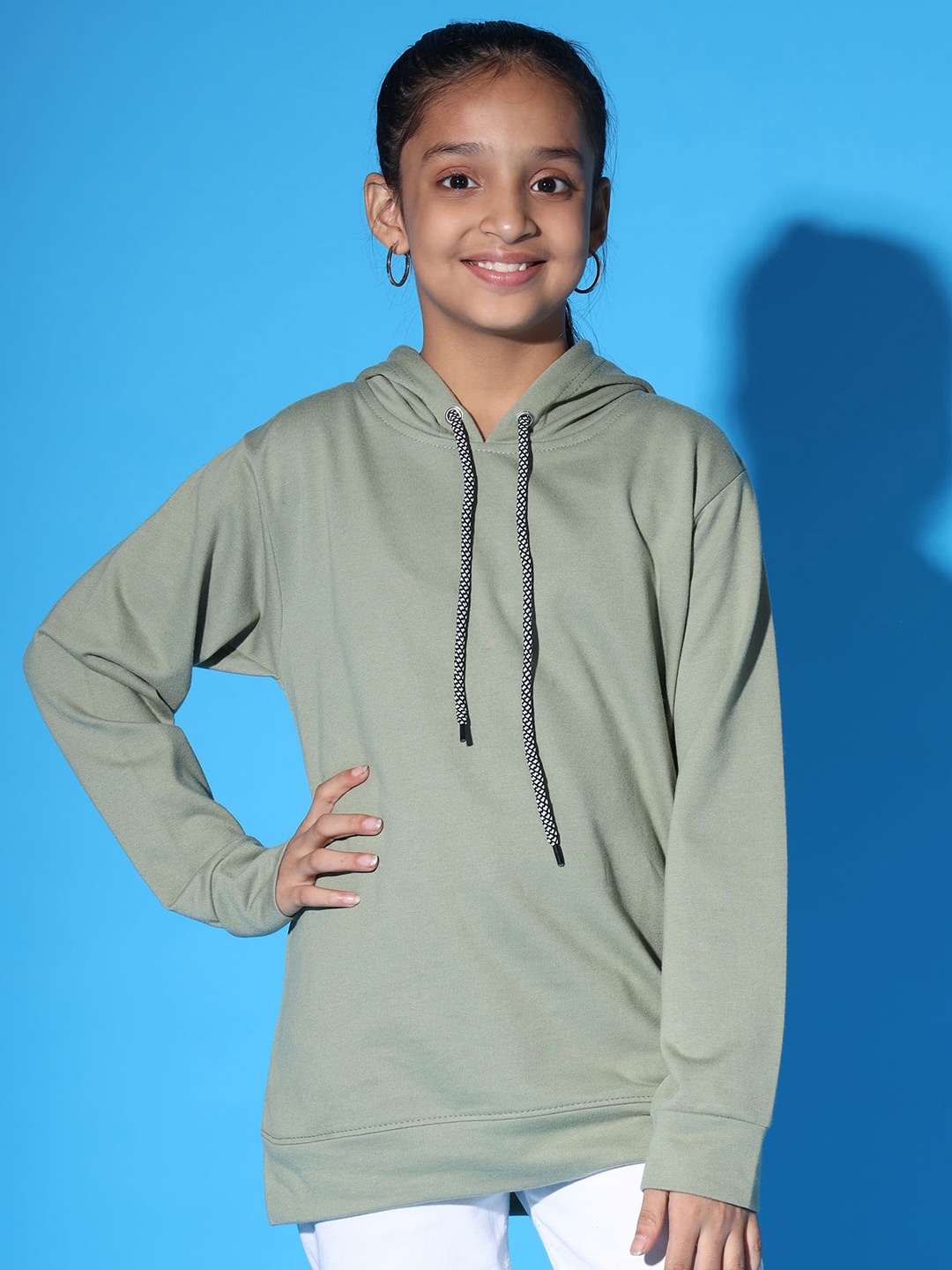 

Nick and Jones Girls Green Hooded Sweatshirt