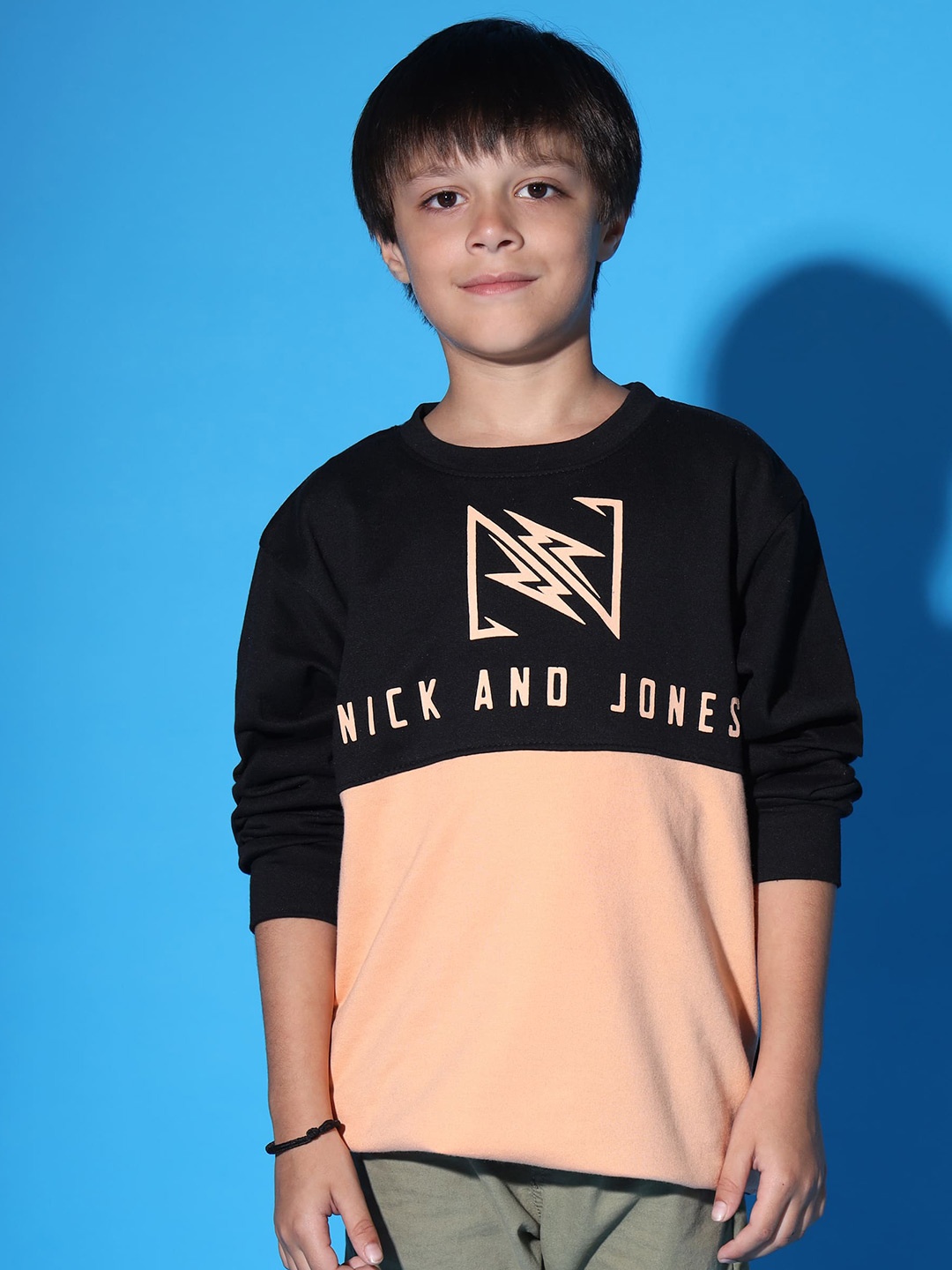 

Nick and Jones Boys Colourblocked Pullover Sweatshirt, Black