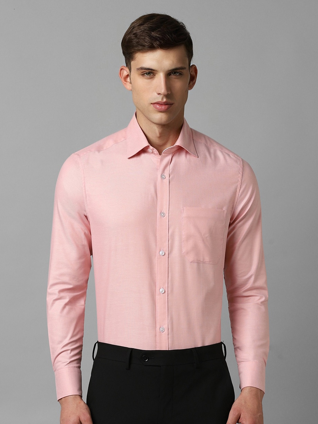 

Louis Philippe Cotton Opaque Formal Shirt, Pink