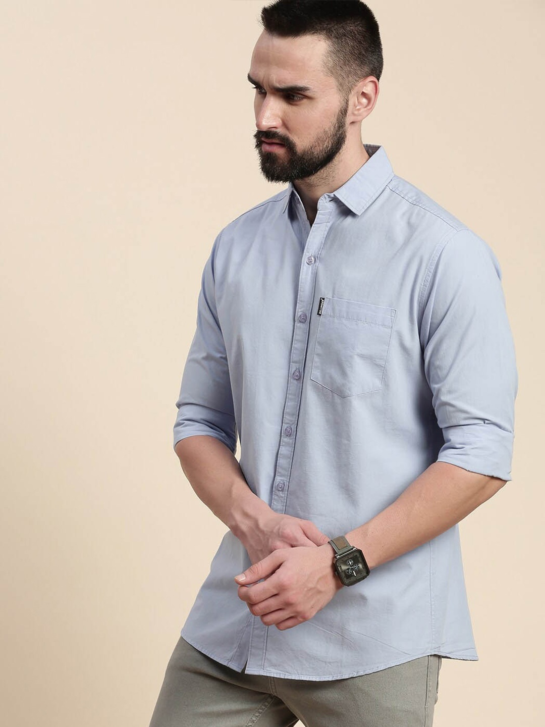

DILLINGER Pure Cotton Casual Shirt, Purple