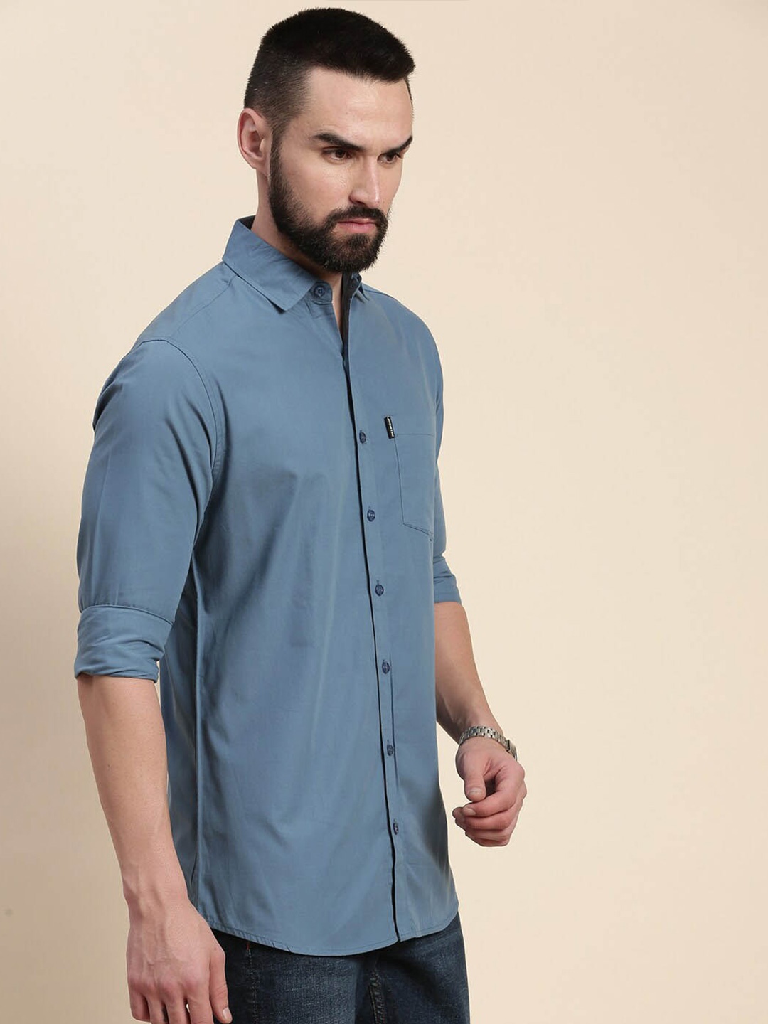 

DILLINGER Opaque Pure Cotton Casual Shirt, Teal