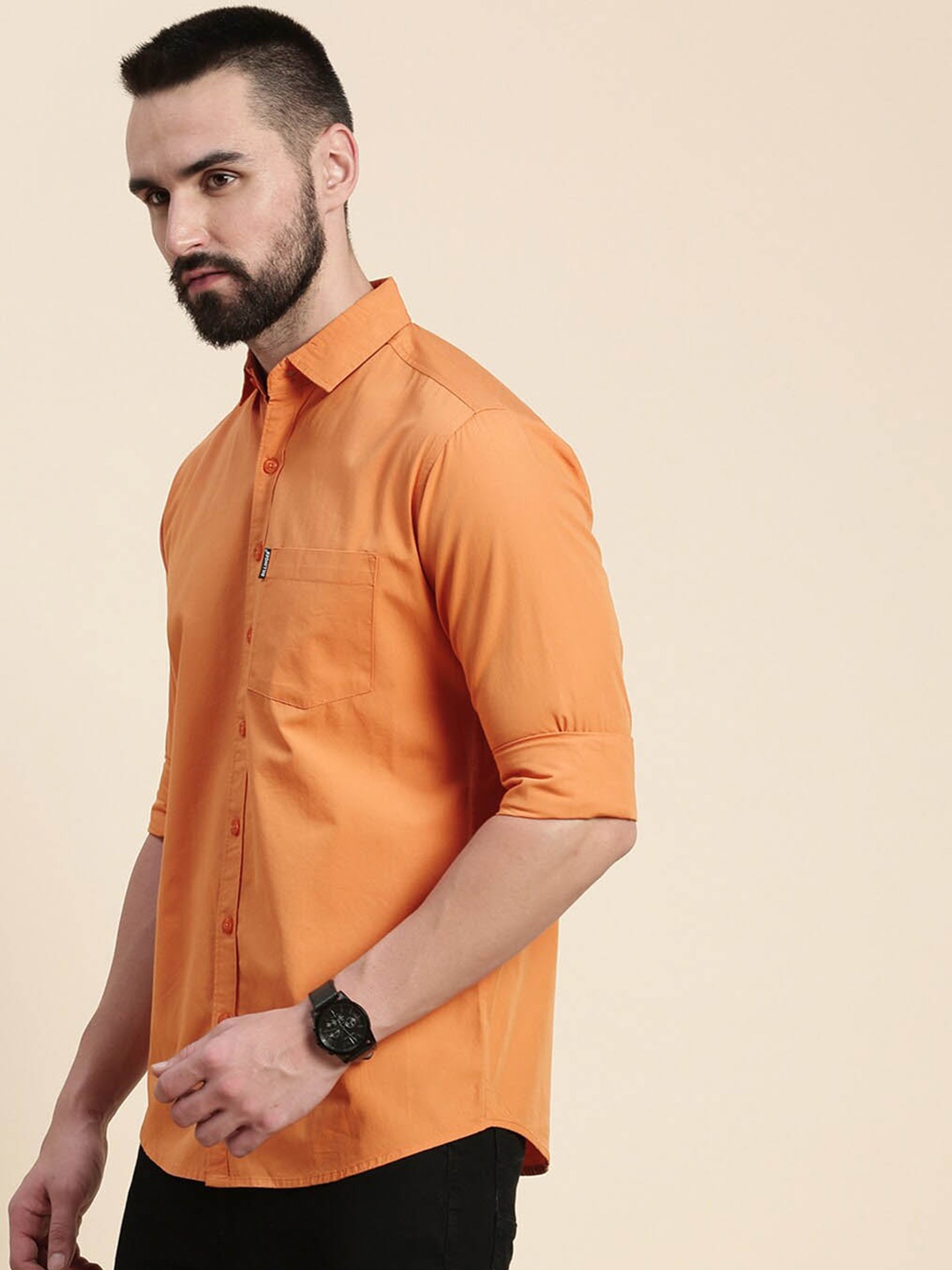 

DILLINGER Opaque Pure Cotton Casual Shirt, Orange