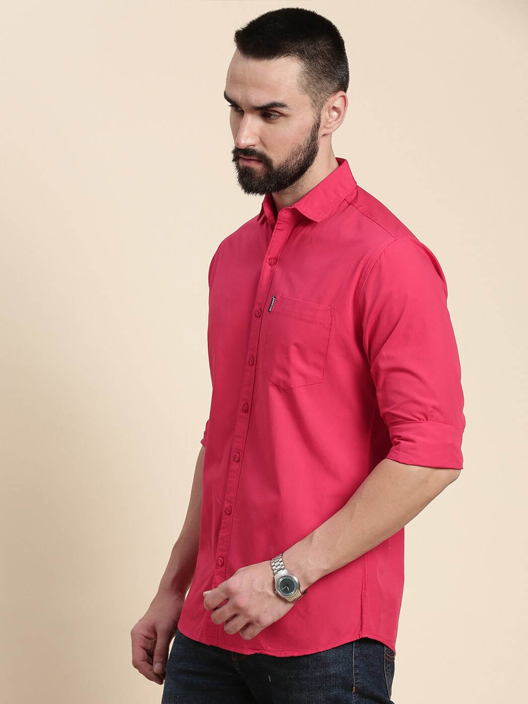 

DILLINGER Opaque Pure Cotton Casual Shirt, Pink
