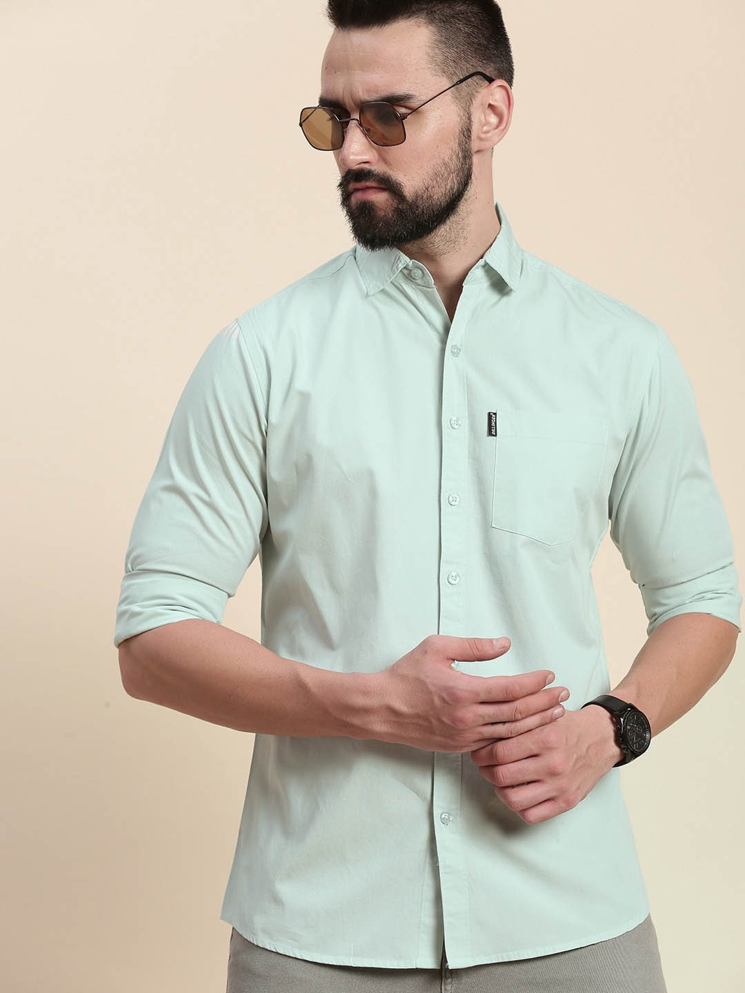 

DILLINGER Opaque Pure Cotton Casual Shirt, Sea green