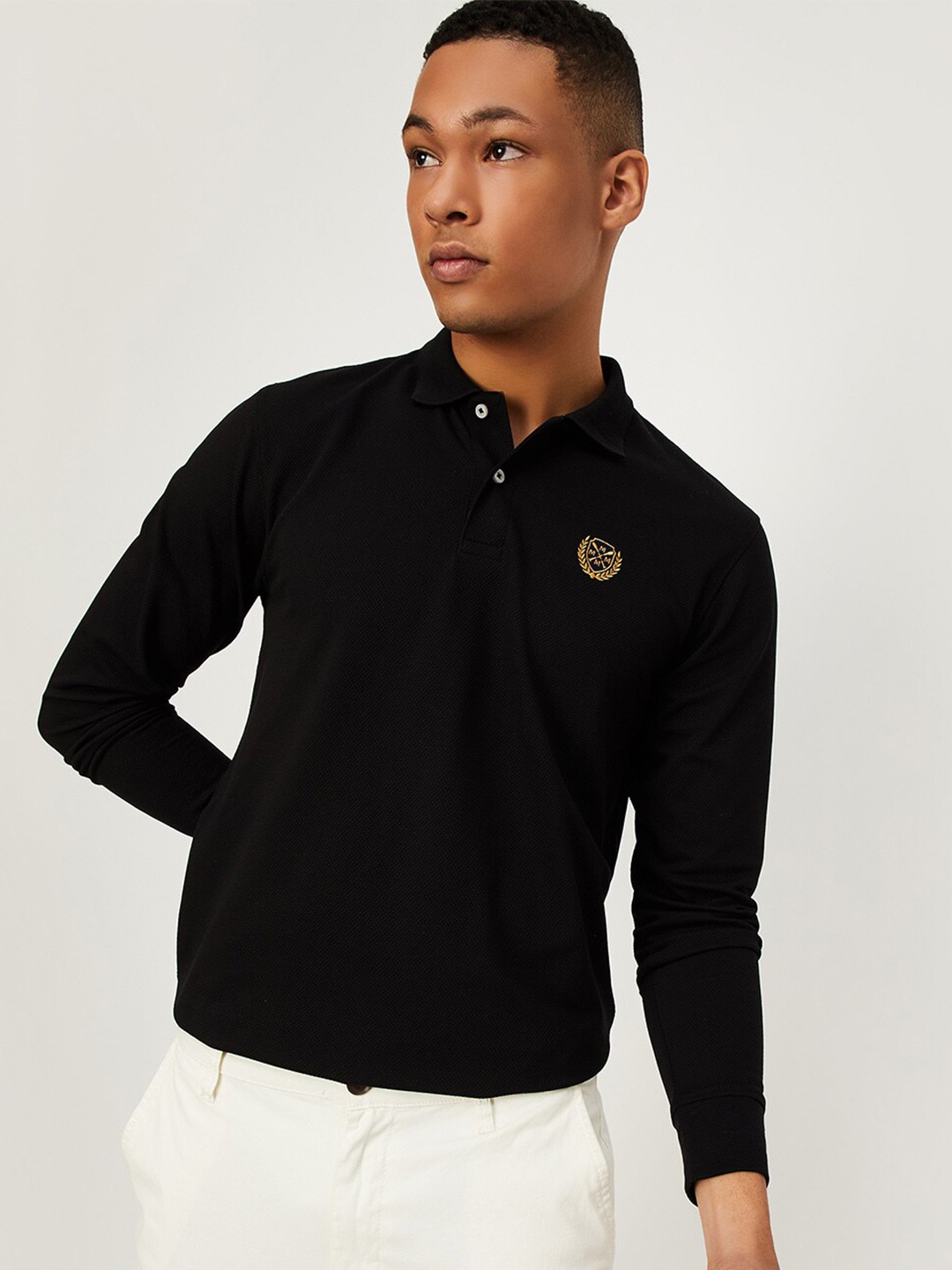 

max Polo Collar T-shirt, Black