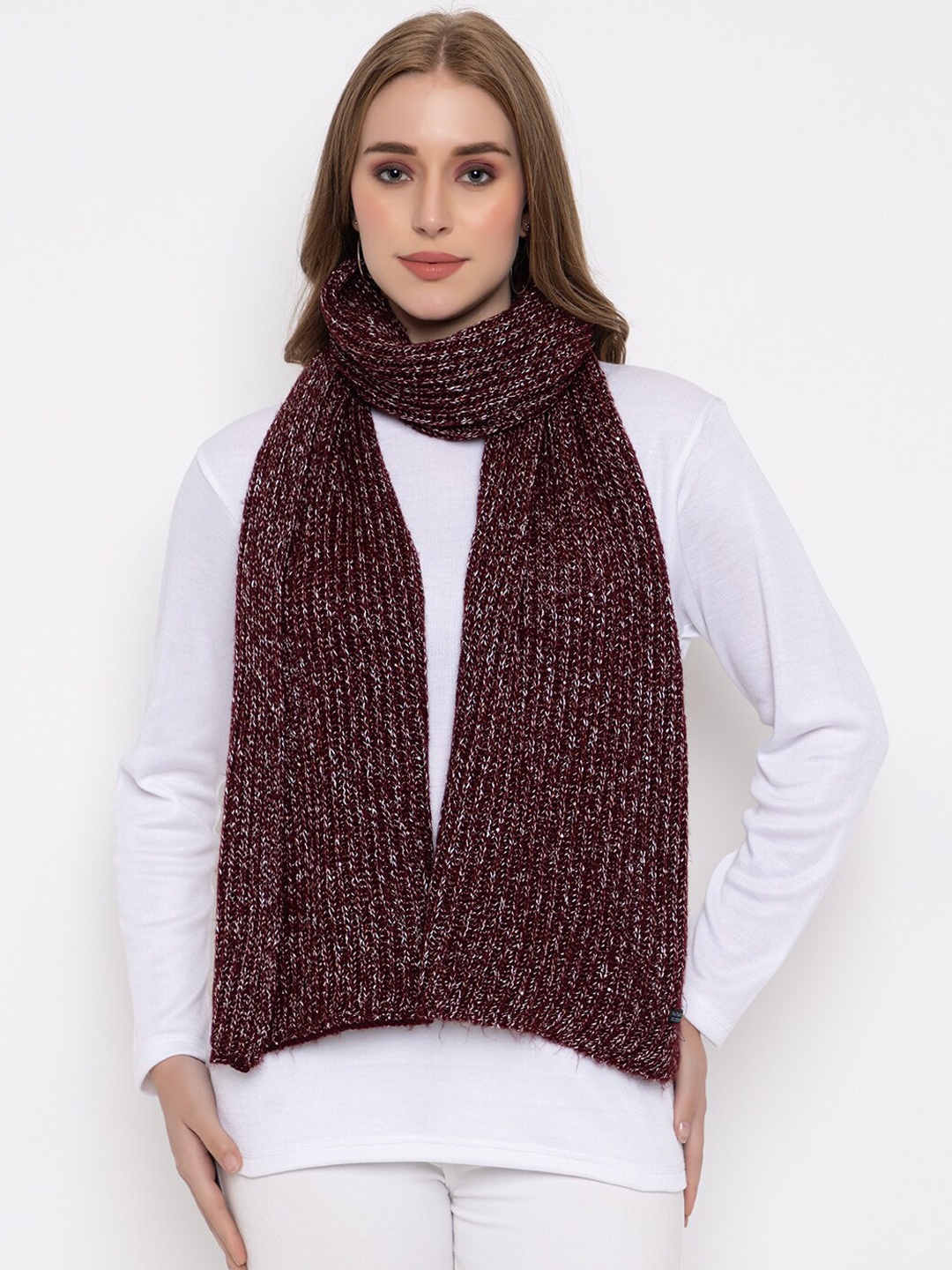 

513 Textured Acrylic Knitted Mufflers, Maroon