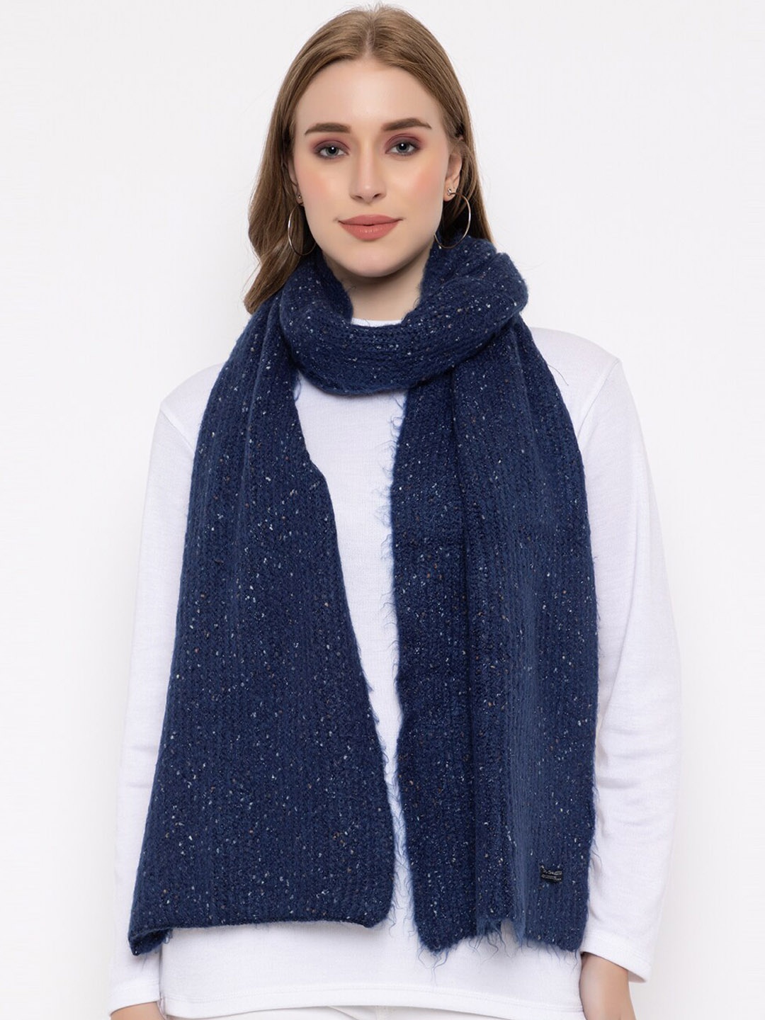 

513 Self Textured Muffler, Navy blue