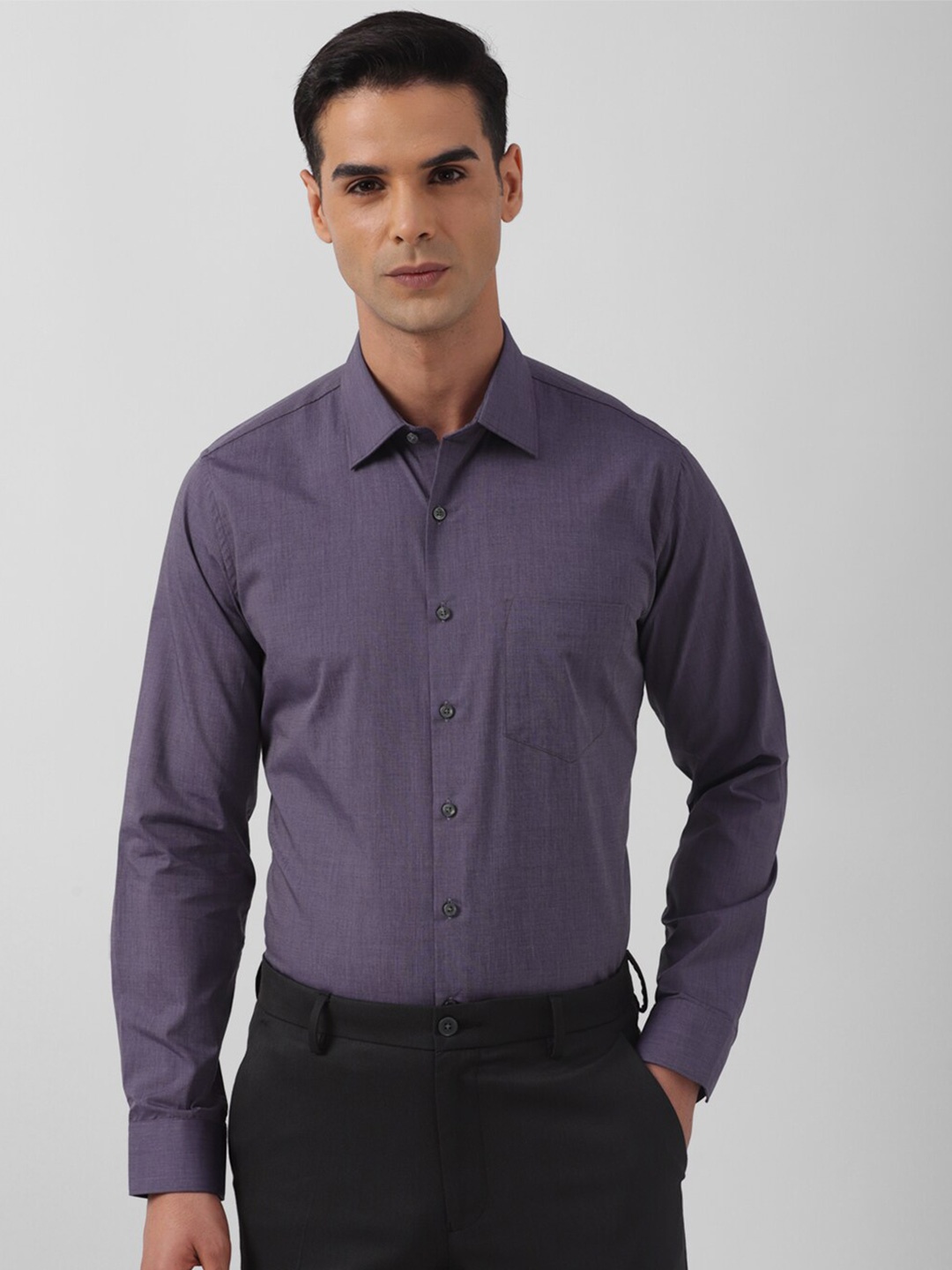 Van Heusen Slim Fit Pure Cotton Formal Shirt, Purple