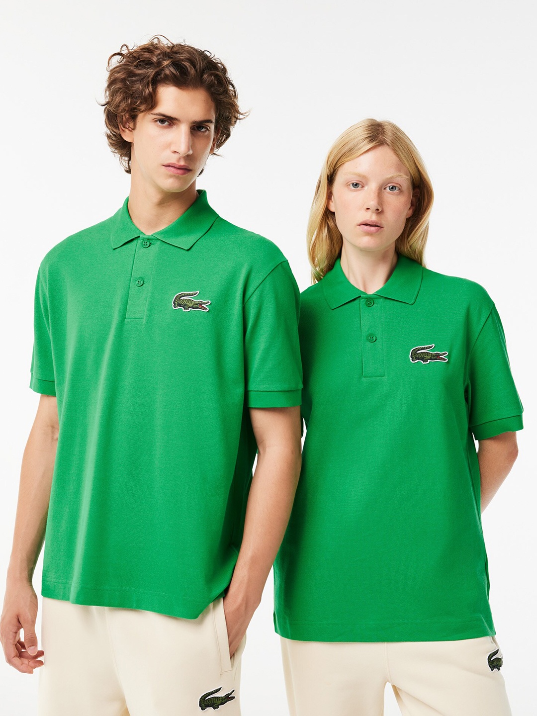 

Lacoste Unisex Relaxed Fit Polo Collar Pure Cotton T-shirt, Green
