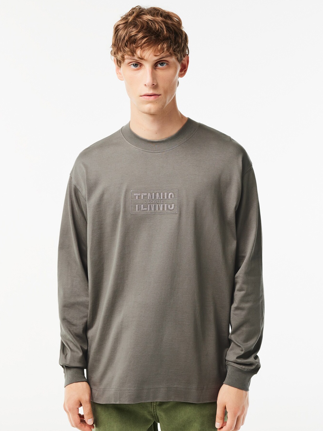 

Lacoste Relaxed Fit Round Neck Pure Cotton T-shirt, Grey
