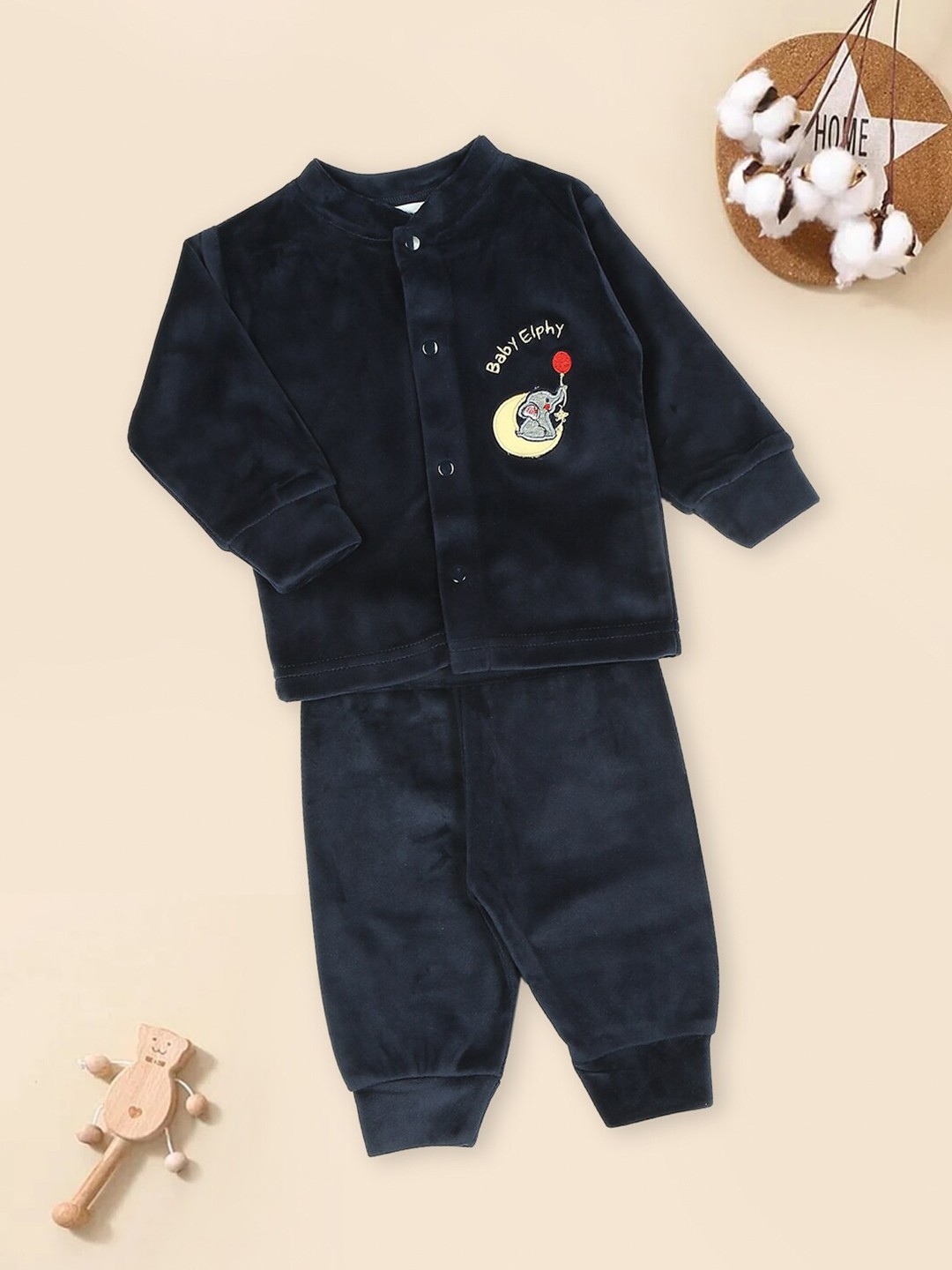 

MeeMee Infants Kids Printed Shirt With Trousers, Navy blue