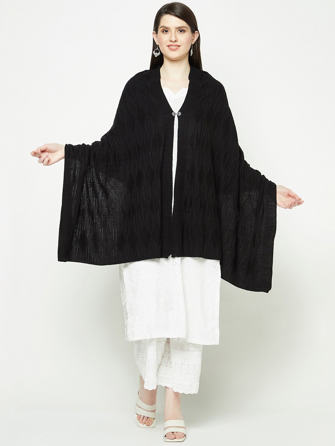 

Knitstudio Cable Knitted Stole, Black