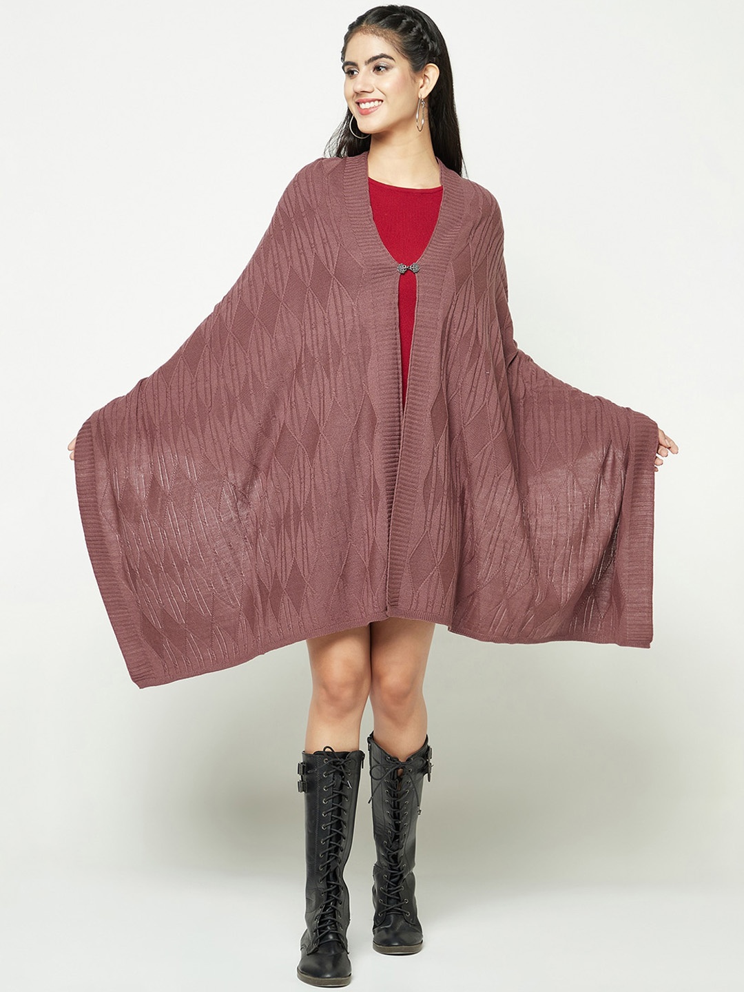 

Knitstudio Cable Knitted Stole, Purple