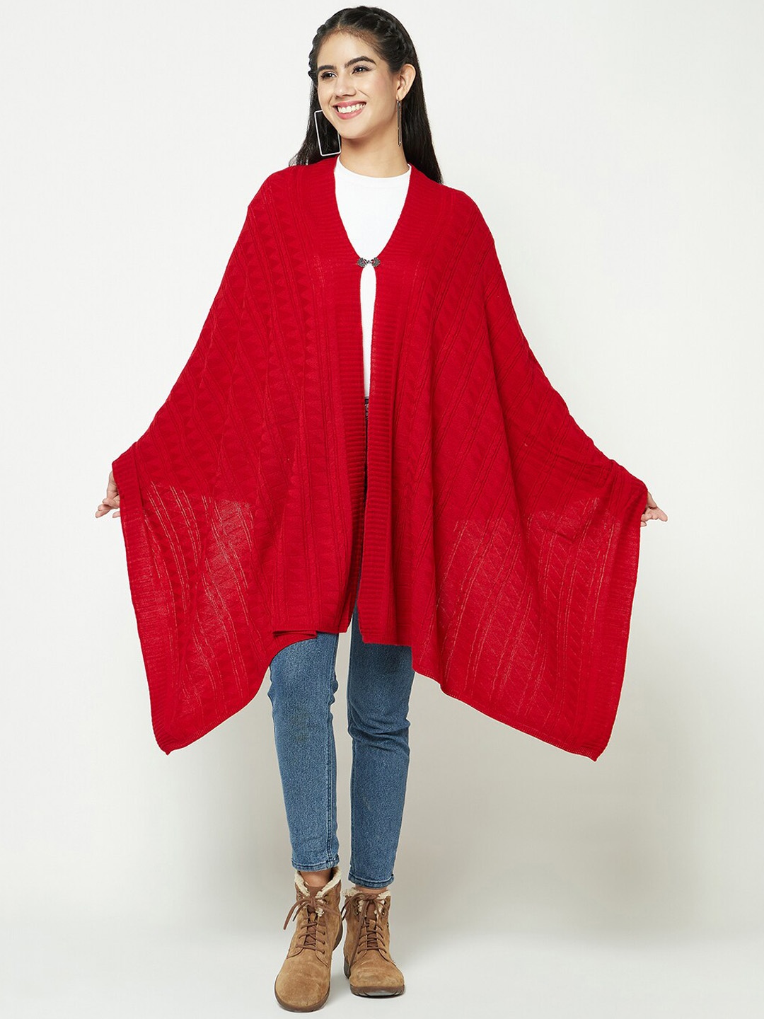 

Knitstudio Knitted Acrylic Stole, Red